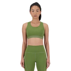 New Balance Træningstøj|Træningstøj-Sleek Medium Support Pocket Sports BH Dark Olivine
