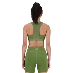 New Balance Træningstøj|Træningstøj-Sleek Medium Support Pocket Sports BH  Dark Olivine