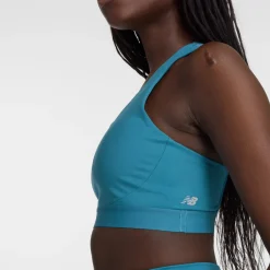 New Balance Træningstøj|Træningstøj-Sleek Medium Support Pocket Sports BH  Petroleum Blue