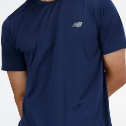 New Balance Løbetøj|Træningstøj-Sport Essentials T-Shirt Herre  NB Navy