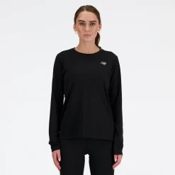 New Balance Træningstøj|Løbetøj-Sport Essentials Langærmet T-shirt Dame Black