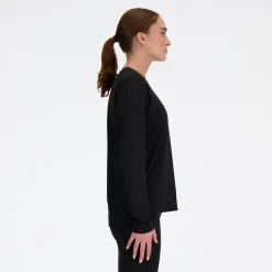 New Balance Træningstøj|Løbetøj-Sport Essentials Langærmet T-shirt Dame  Black