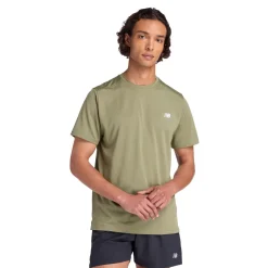 New Balance Træningstøj|Løbetøj-Sport Short Sleeve T-Shirt Herre Dark Olivine