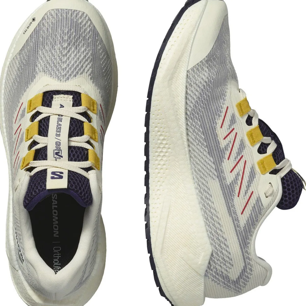 Salomon Fodtøj|Løbesko-Aero Blaze 3 GRVL Gore-Tex Løbesko Dame Vanilla Ice / Astral Aura / Lemon