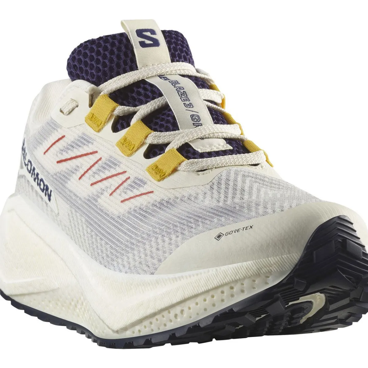 Salomon Fodtøj|Løbesko-Aero Blaze 3 GRVL Gore-Tex Løbesko Dame Vanilla Ice / Astral Aura / Lemon