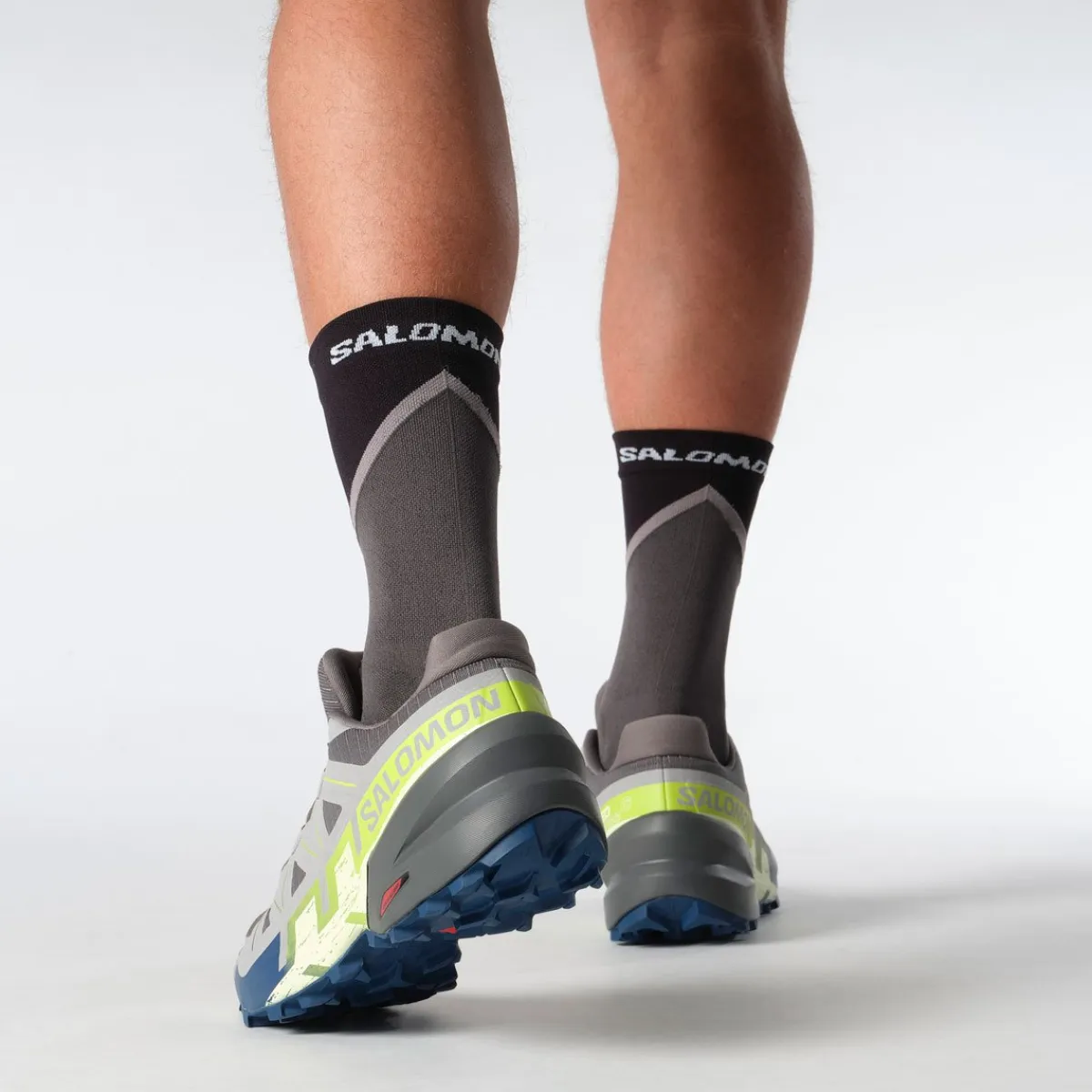 Salomon Fodtøj|Løbesko-Speedcross 6 Herresko Castlerock / Lime Cream / Poseidon