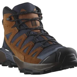 Salomon Vandrestøvler|Fodtøj-X Ultra 360 Leather Mid Gore-Tex Herrestøvle  Blue Nights / Caramel Cafe / Grisaille