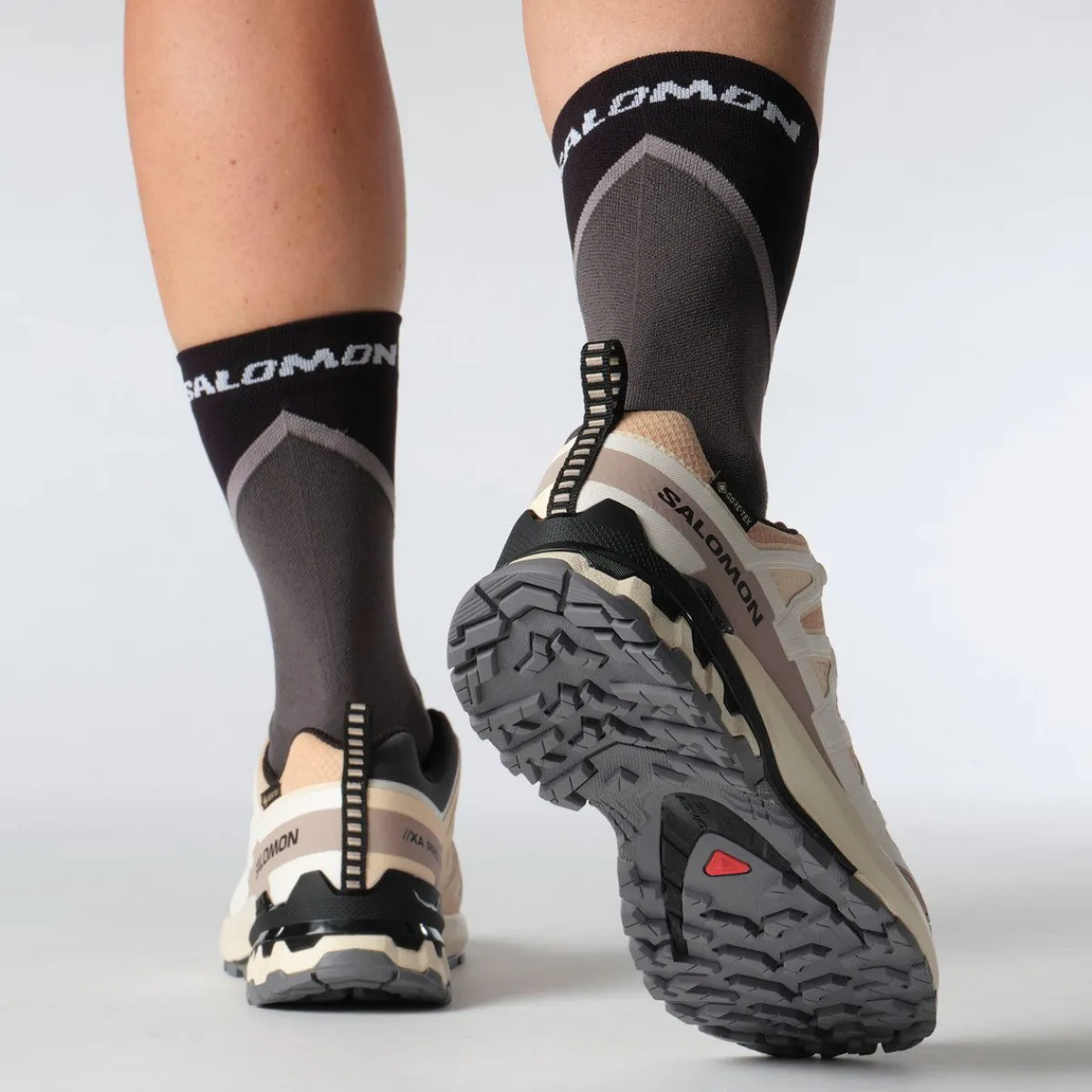 Salomon Vinterfodtøj|Fodtøj-XA PRO 3D V9 Gore-Tex Damesko Hazelnut / Tender Peach / Black