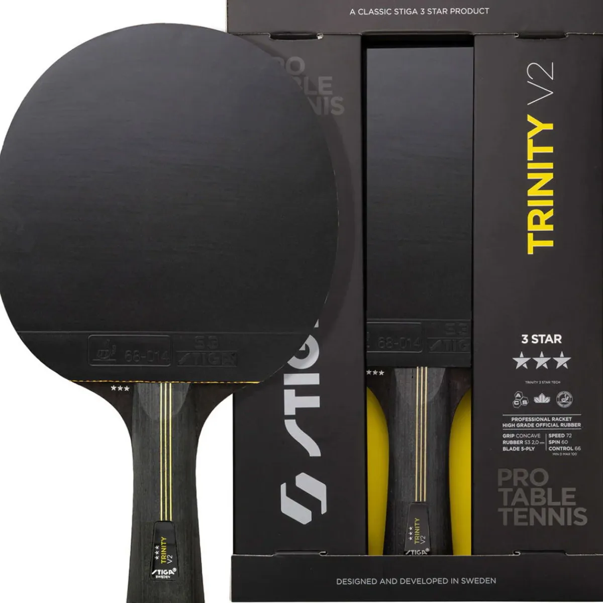 Stiga Bordtennisbat-Trinity V2 3-stjernet Bordtennisbat