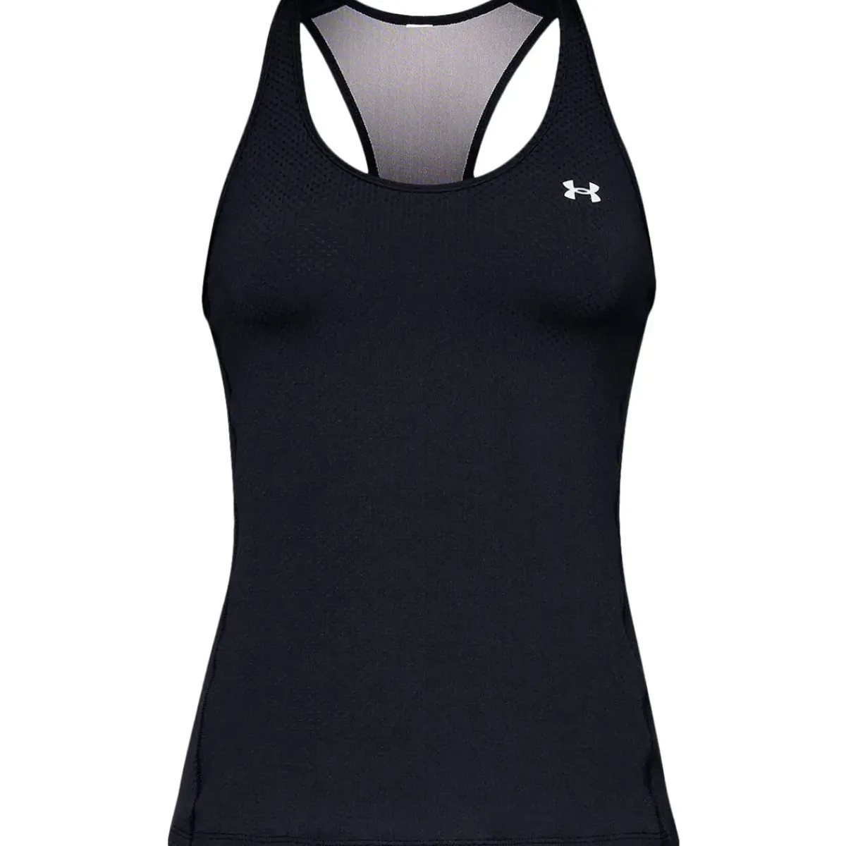 Under Armour Løbetøj|Træningstøj-HeatGear™ Racer Tank top Dame Black / Metallic Silver