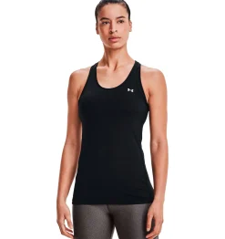 Under Armour Løbetøj|Træningstøj-HeatGear™ Racer Tank top Dame Black / Metallic Silver