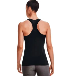 Under Armour Løbetøj|Træningstøj-HeatGear™ Racer Tank top Dame Black / Metallic Silver