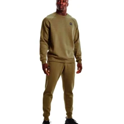 Under Armour Træningstøj|Træningstøj-Rival Fleece Crew Sweatshirt Herre  361 Tent / Onyx White