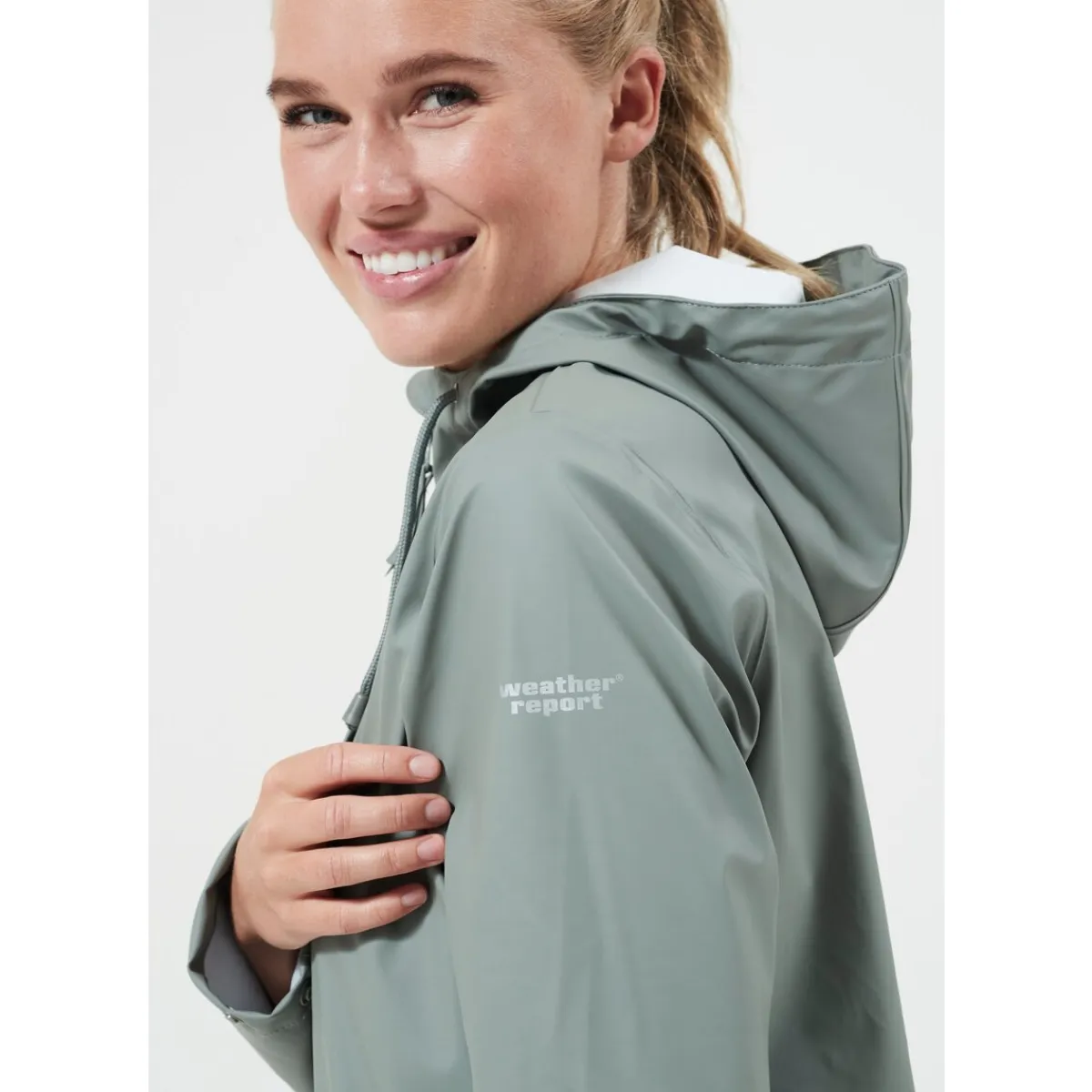 Weather Report Regntøj|Regntøj-Petra PU Regnfrakke Dame, agave